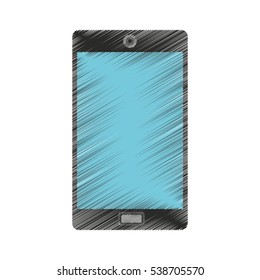 smartphone technology line icon vector illustration design