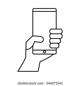 smartphone technology line icon vector illustration design