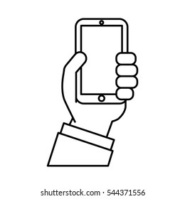 smartphone technology line icon vector illustration design