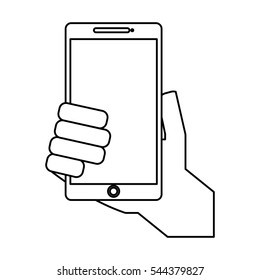 smartphone technology line icon vector illustration design