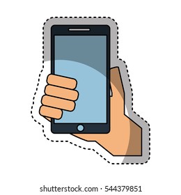 smartphone technology line icon vector illustration design