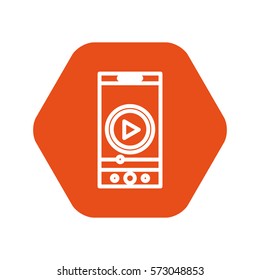 smartphone technology line icon vector illustration design