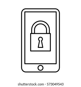 smartphone technology line icon vector illustration design