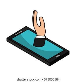 smartphone technology line icon vector illustration design