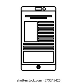 smartphone technology line icon vector illustration design