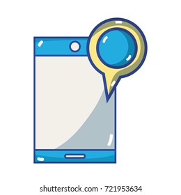 smartphone technology with magnifying glass element