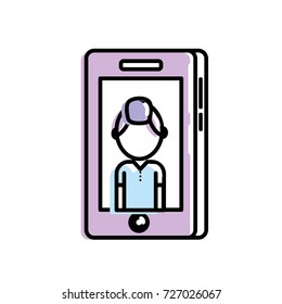 smartphone technology with man picture
