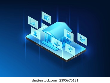 Smartphone technology, mobile screen is a bank Shows how to conduct financial transactions via mobile phone using the internet. including money transfers, product payments, investments