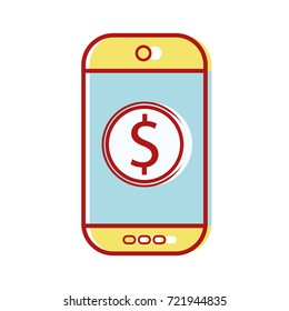 smartphone technology with money app icon