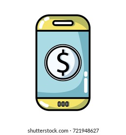 smartphone technology with money app icon
