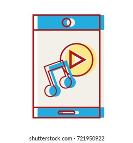 smartphone technology with music sound icon
