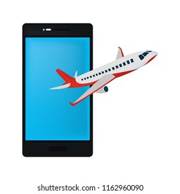 smartphone technology object and airplane transport