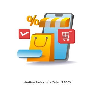 Aplicação de compras on-line da tecnologia Smartphone