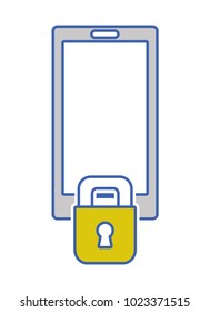 smartphone technology with padlock security protection