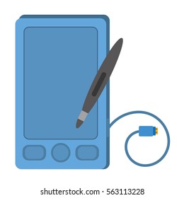 smartphone technology pen digital style usb cable vector illustration eps 10