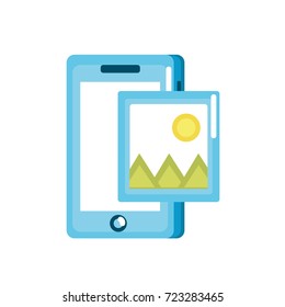 smartphone technology with picture icon