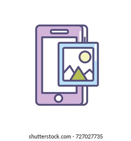 smartphone technology with picture icon