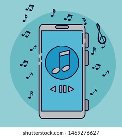 smartphone technology with playlist to listen to music
