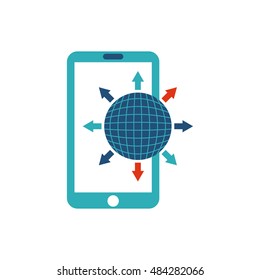 smartphone technology with seo icon vector illustration design