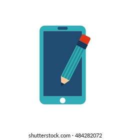 smartphone technology with seo icon vector illustration design