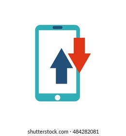 smartphone technology with seo icon vector illustration design