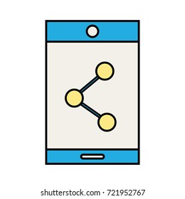 smartphone technology with share connection icon