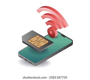 Smartphone technology signal network concept