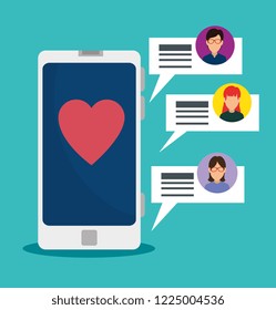 smartphone technology and social chat bubbles