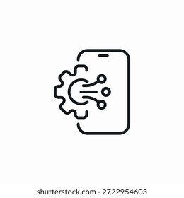 Vector de signo de icono de sistema de tecnología de teléfono inteligente
