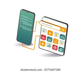 Smartphone technology tester application illustration concept