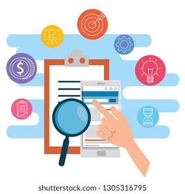 smartphone technology with website and check list