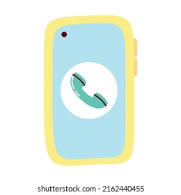 smartphone with telephone device icon