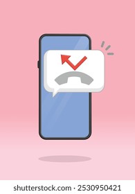 Mensagem de Notificação de Chamada Perdida do Telefone Smartphone