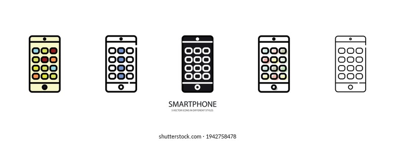 Icono de tipo vector de teléfono inteligente