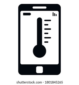 Smartphone temperature control icon. Simple illustration of smartphone temperature control vector icon for web design isolated on white background