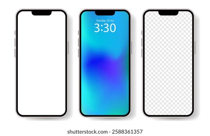 Smartphone template design isolated on white background. Smartphone mockup design