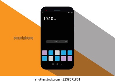 Smartphone Template Design, Mobile Phone Isolated, Vector Illustration, Black and White Smartphone Icon