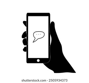 Smartphone template icon. Calling phone, message window. Using telephone. Vector on isolated background. Text message symbol for your web site design, logo.