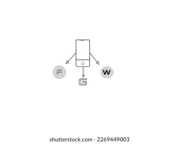 Smartphone template icon set quotation icon in different style vector illustration.