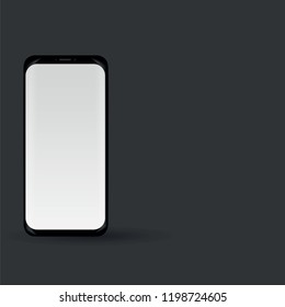 smartphone template on gray background, vector illustration