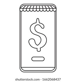 smartphone con el diseño de tienda y tienda de la tienda de la tienda de la tienda de la tienda de la tienda de la tienda de la tienda de la tienda de la tienda de la tienda de la compra de la banca pagada y el consumo tema del consumo Vector ilustración