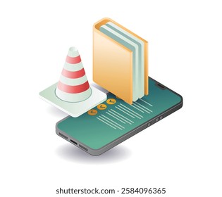 Smartphone test application data concept illustration
