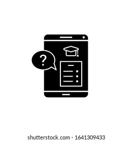 Smartphone test question mark icon. Simple online study icons for ui and ux website or mobile application