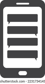 Smartphone and text box illustration in minimal style isolated on background