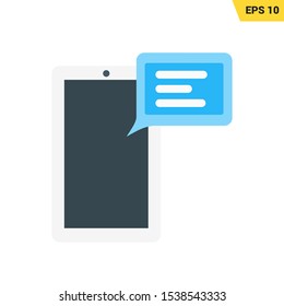 Smartphone With Text Message Icon In Flat Style, Vector Colorful EPS 10