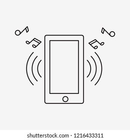 A smartphone that is calling. Linear design.