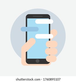 The smartphone that is currently being used to send and receive messages.