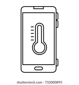 smartphone with thermometer weather application