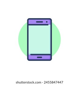 Smartphone thin line icon. Mobile phone, cellphone, display, screen outline sign. Communication, online service, digital device concept. Vector illustration for web design
