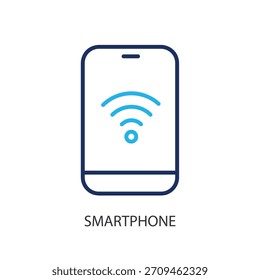Iconos de línea delgada de teléfono inteligente. Ilustración vectorial original.